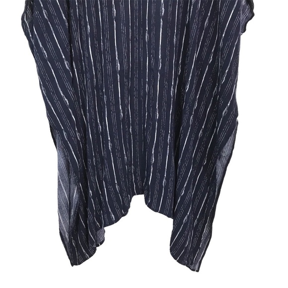 Soft Surroundings Blue White Long Open Drape Cardigan Wrap MISSY ONE SIZE *AS IS - Picture 8 of 14